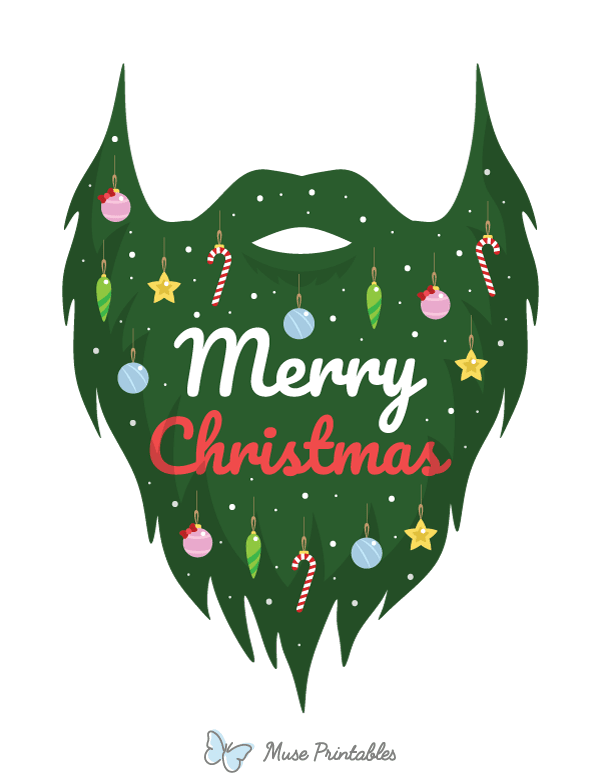 Merry Christmas Beard Photo Booth Prop