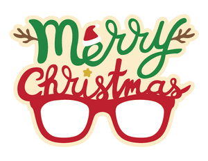 Merry Christmas Glasses Photo Booth Prop