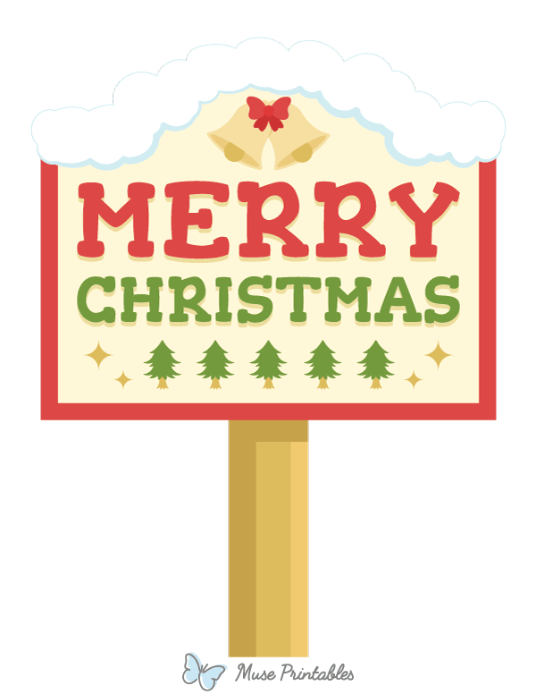 Merry Christmas Sign Photo Booth Prop