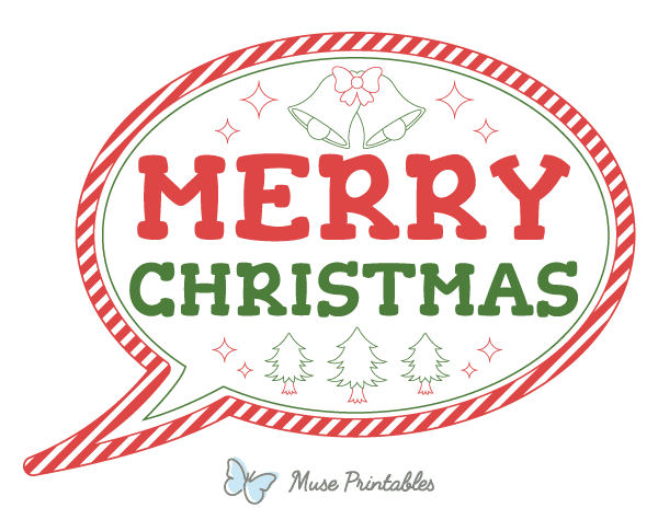 Merry Christmas Speech Bubble Photo Booth Prop