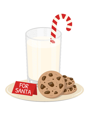 Milk and Cookies for Santa Claus Photo Booth Prop