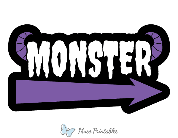 Monster Right Arrow Photo Booth Prop