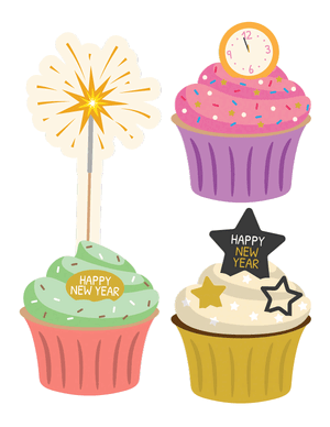 New Year Cupcake Photo Booth Prop