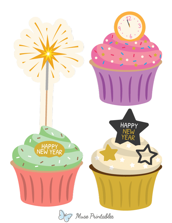 New Year Cupcake Photo Booth Prop