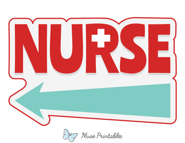 Nurse Left Arrow Photo Booth Prop