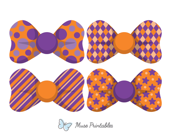Orange and Purple Bow Tie Photo Booth Prop