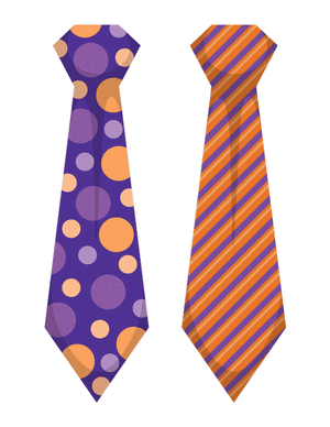Orange and Purple Tie Photo Booth Prop