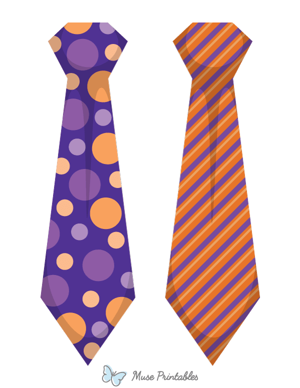 Orange and Purple Tie Photo Booth Prop