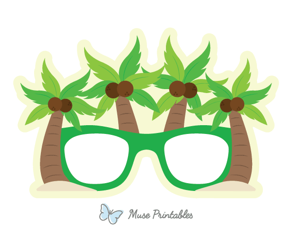 Palm Tree Glasses Photo Booth Prop