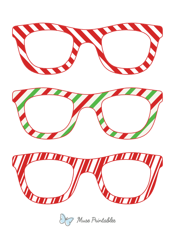 Peppermint Striped Glasses Photo Booth Prop
