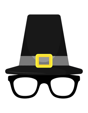 Pilgrim Hat and Glasses Photo Booth Prop