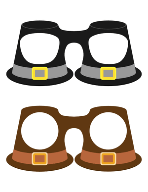 Pilgrim Hat Glasses Photo Booth Prop