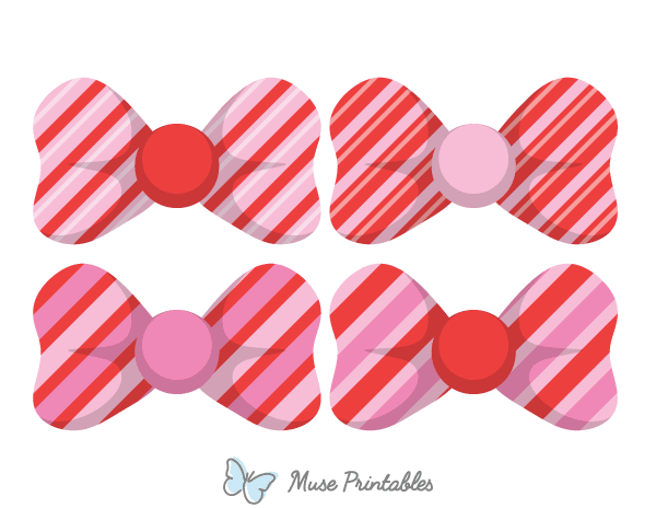 Pink and Red Striped Bow Tie Photo Booth Prop