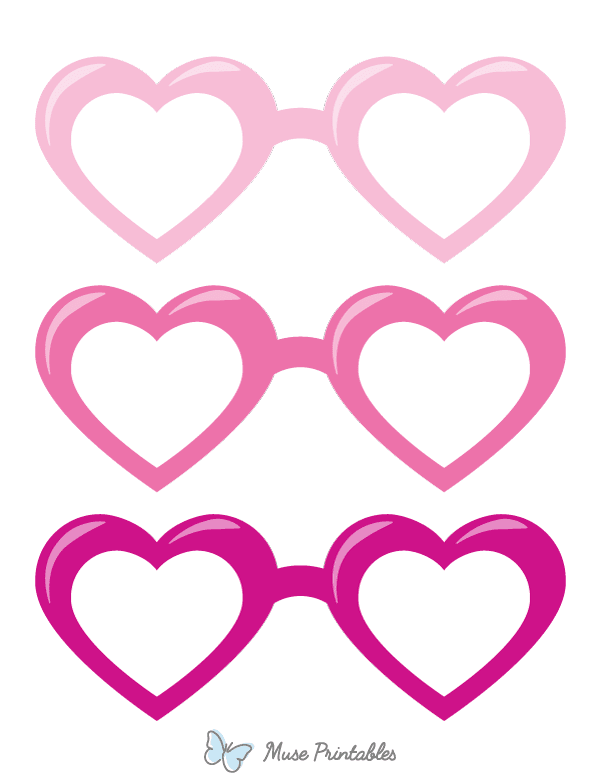 Pink Heart Glasses Photo Booth Prop