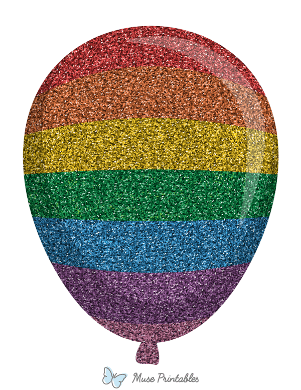 Rainbow Glitter Balloon Photo Booth Prop