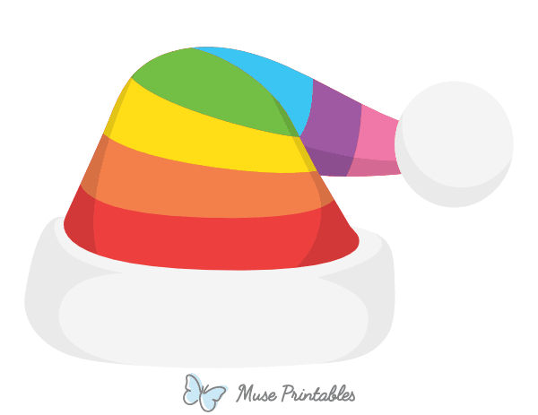 Rainbow Santa Claus Hat Photo Booth Prop