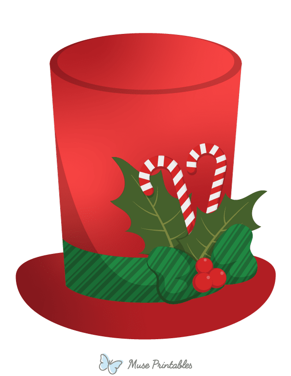 Red and Green Christmas Top Hat Photo Booth Prop
