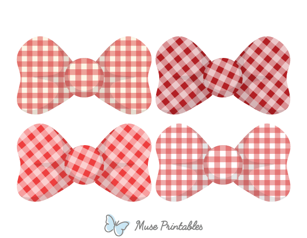 Red and White Gingham Bow Tie Photo Booth Prop