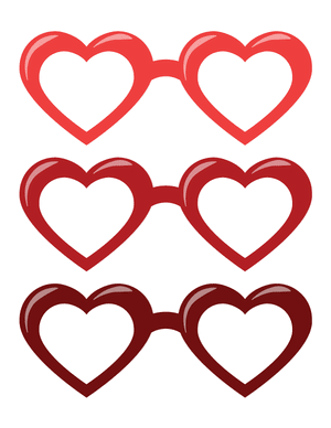 Red Heart Glasses Photo Booth Prop