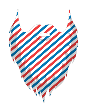 Red White and Blue Beard Photo Booth Prop