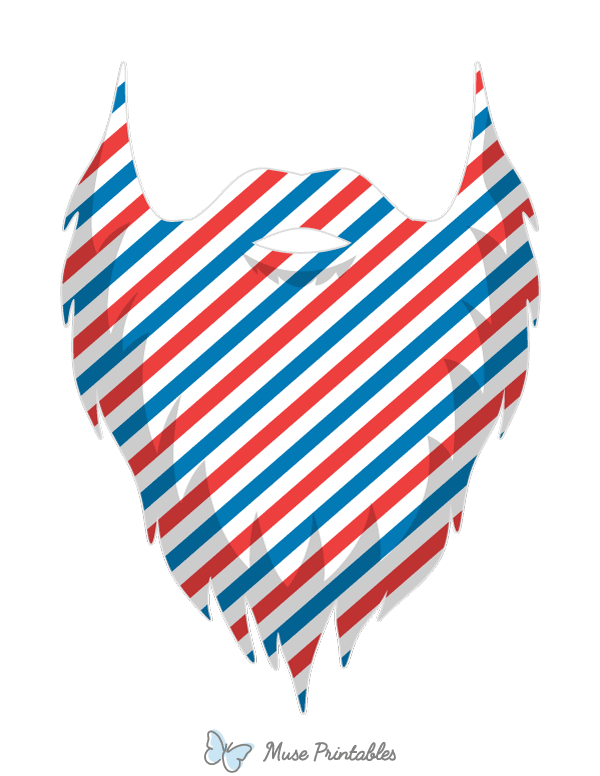Red White and Blue Beard Photo Booth Prop