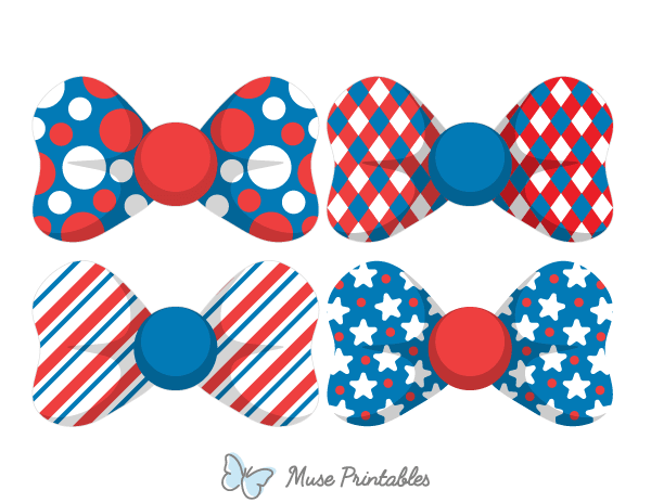 Red White and Blue Bow Tie Photo Booth Prop
