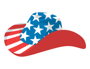 Red White and Blue Cowboy Hat Photo Booth Prop
