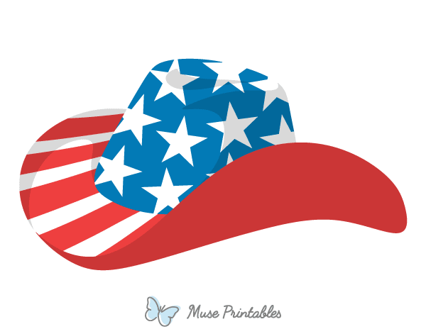Red White and Blue Cowboy Hat Photo Booth Prop