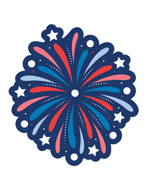 Red White and Blue Fireworks Photo Booth Prop