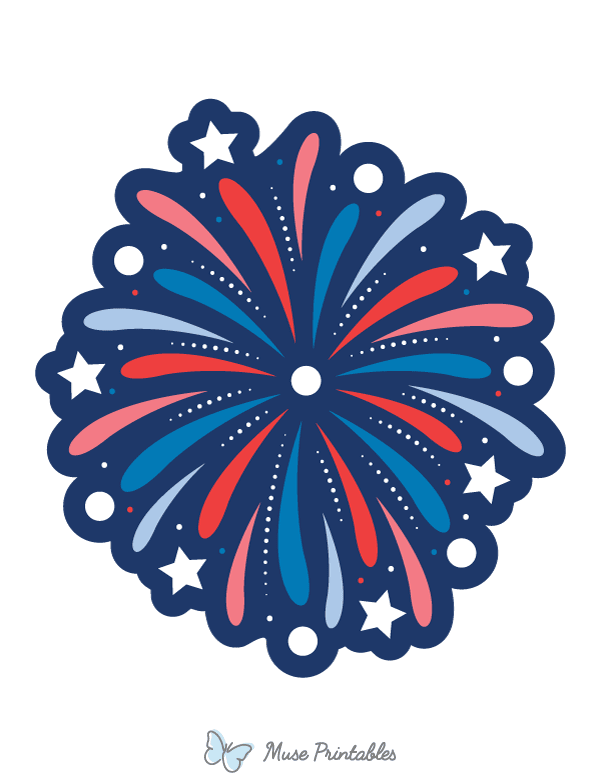 Red White and Blue Fireworks Photo Booth Prop