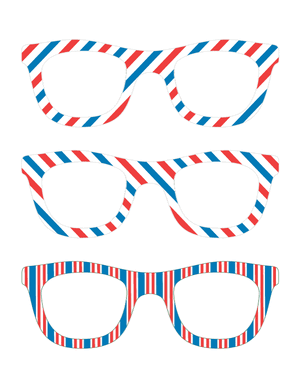 Red White and Blue Glasses Photo Booth Prop