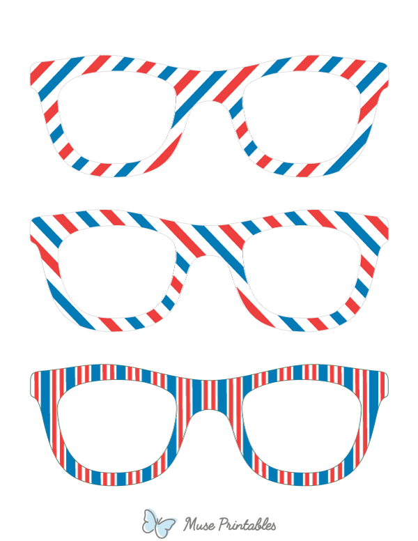 Red White and Blue Glasses Photo Booth Prop