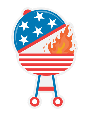 Red White and Blue Grill Photo Booth Prop