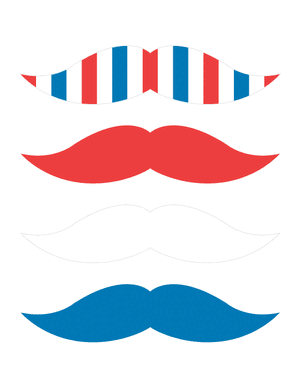 Red White and Blue Mustache Photo Booth Prop