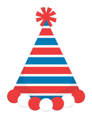 Red White and Blue Party Hat Photo Booth Prop