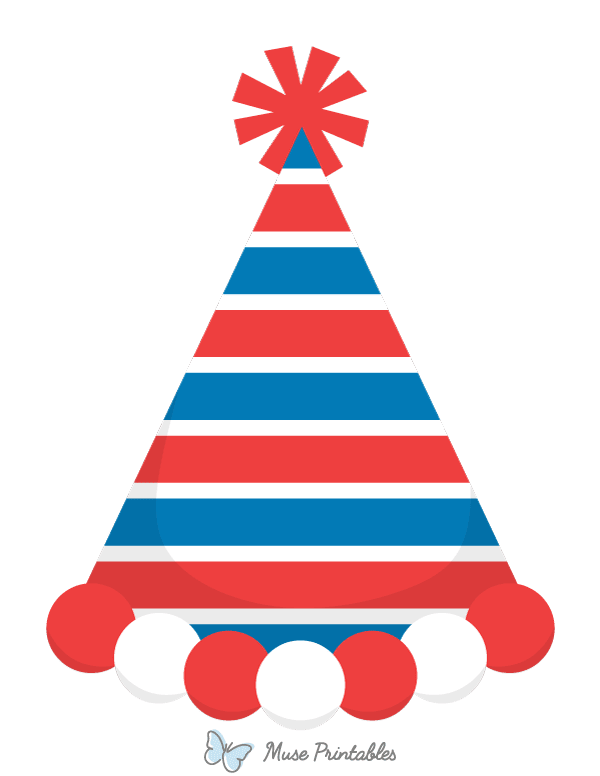 Red White and Blue Party Hat Photo Booth Prop