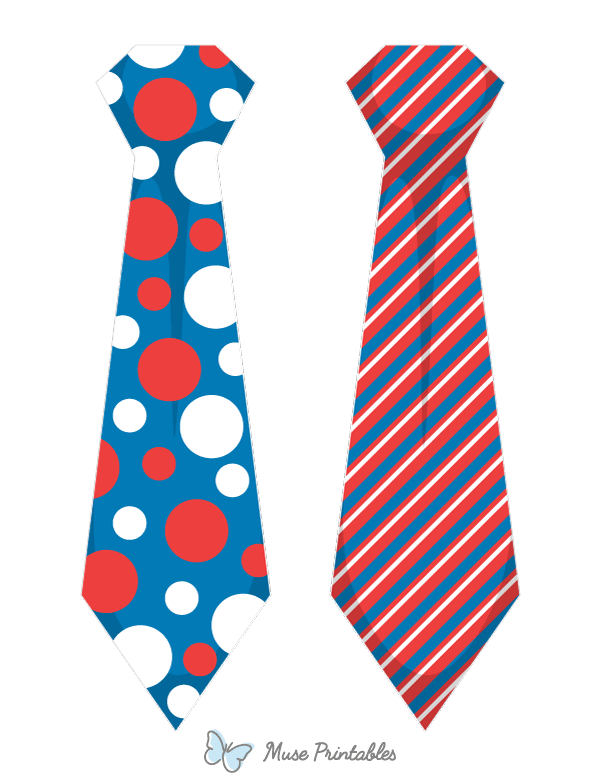 Red White and Blue Tie Photo Booth Prop