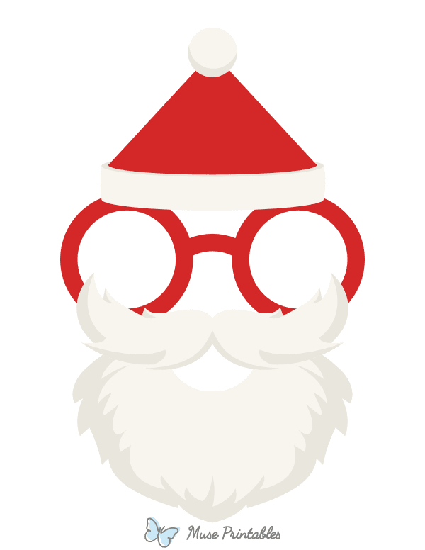 Santa Claus Glasses Photo Booth Prop