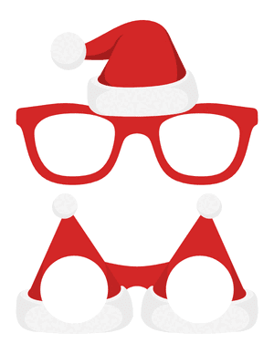 Santa Claus Hat Glasses Photo Booth Prop