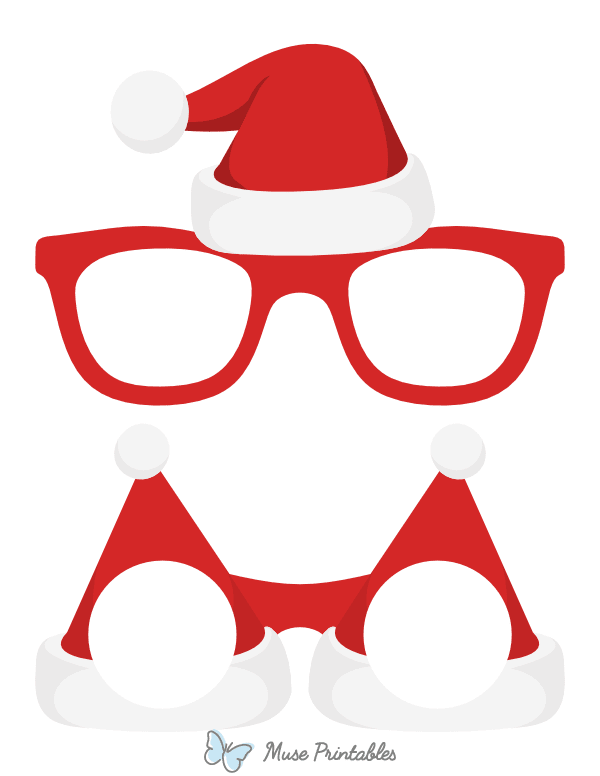 Santa Claus Hat Glasses Photo Booth Prop