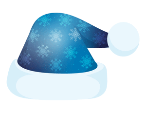 Santa Claus Hat With Snowflakes Photo Booth Prop