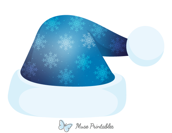 Santa Claus Hat With Snowflakes Photo Booth Prop