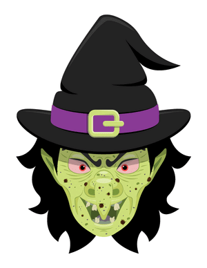 Scary Witch Face Photo Booth Prop