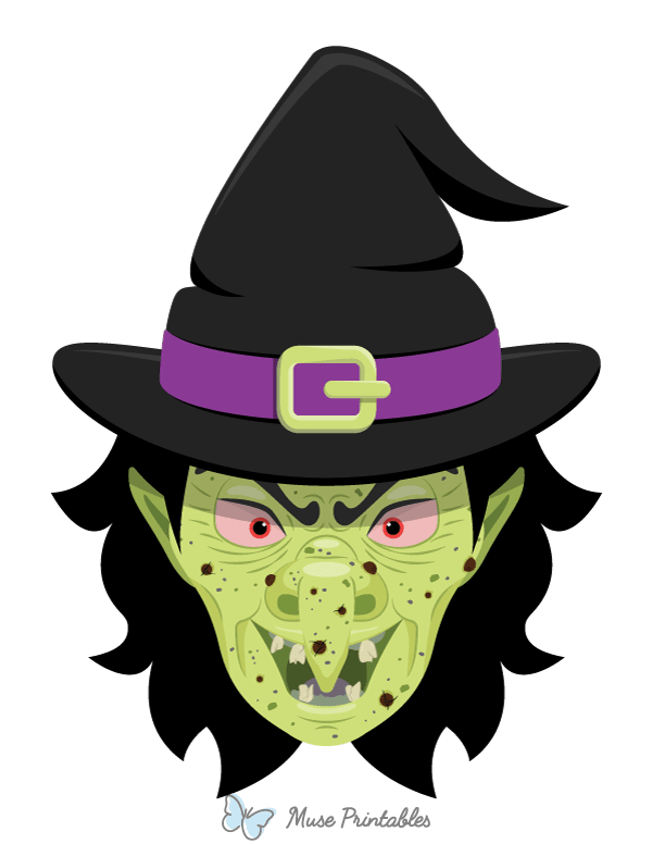 Scary Witch Face Photo Booth Prop