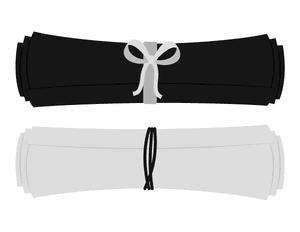 Silver and Black Diploma Photo Booth Prop