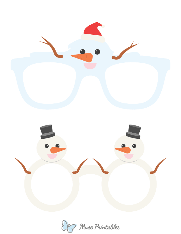 Snowman Glasses Photo Booth Prop