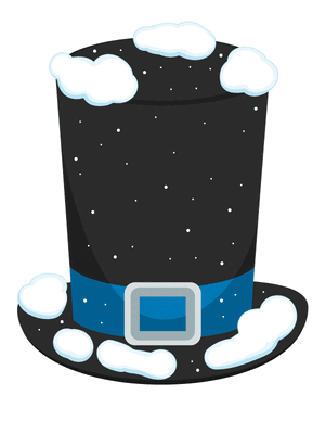 Snowy Top Hat Photo Booth Prop