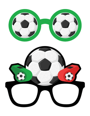 Soccer Ball Glasses Photo Booth Prop