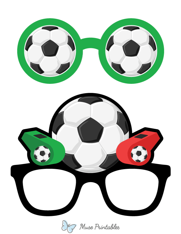 Soccer Ball Glasses Photo Booth Prop