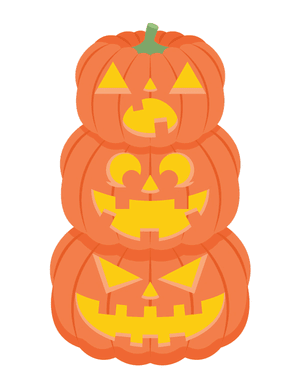 Stacked Jack-o'-lanterns Photo Booth Prop